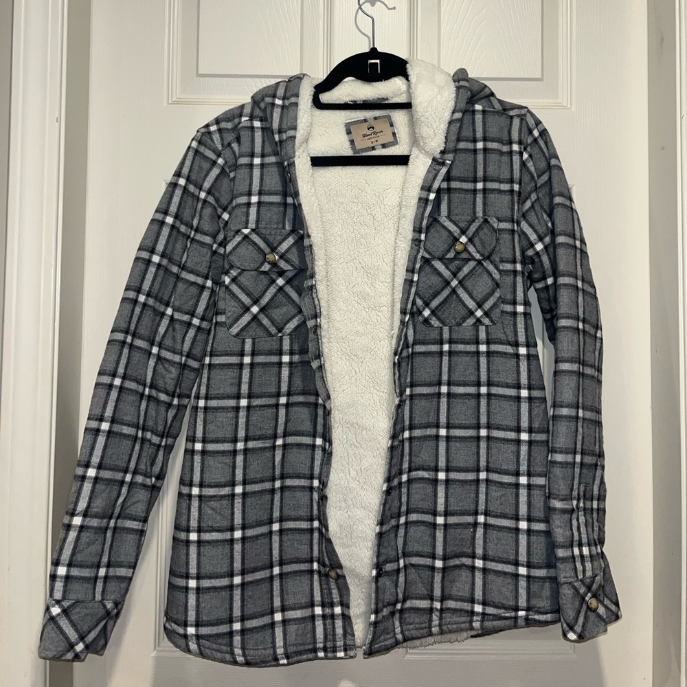 Wind River fuzz lined flannel hooded jacket